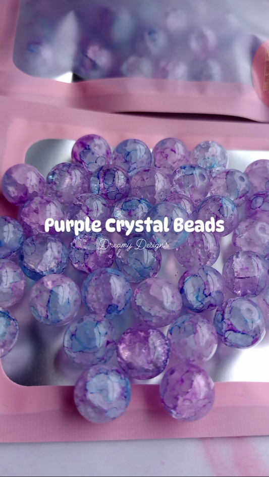 Purple Crystal Bead Bag