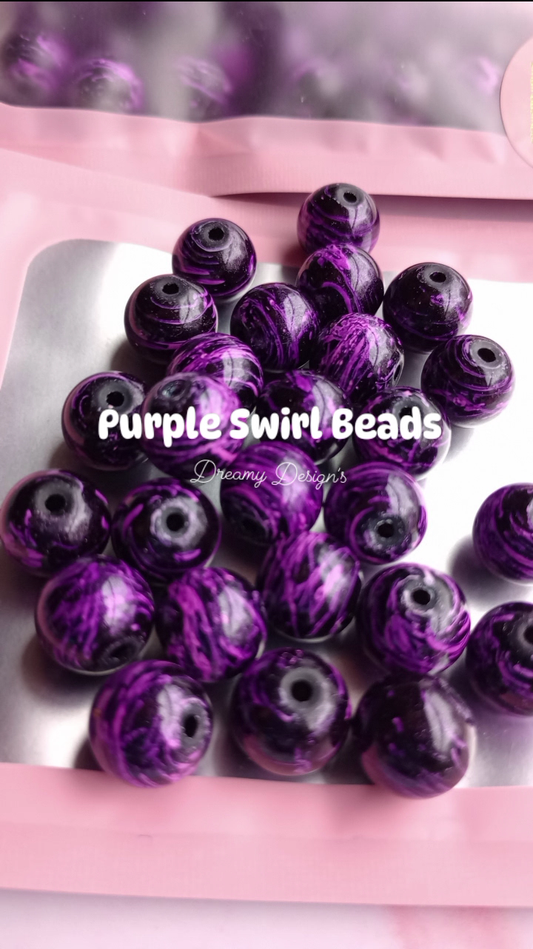 Purple Swirl Bead Bag