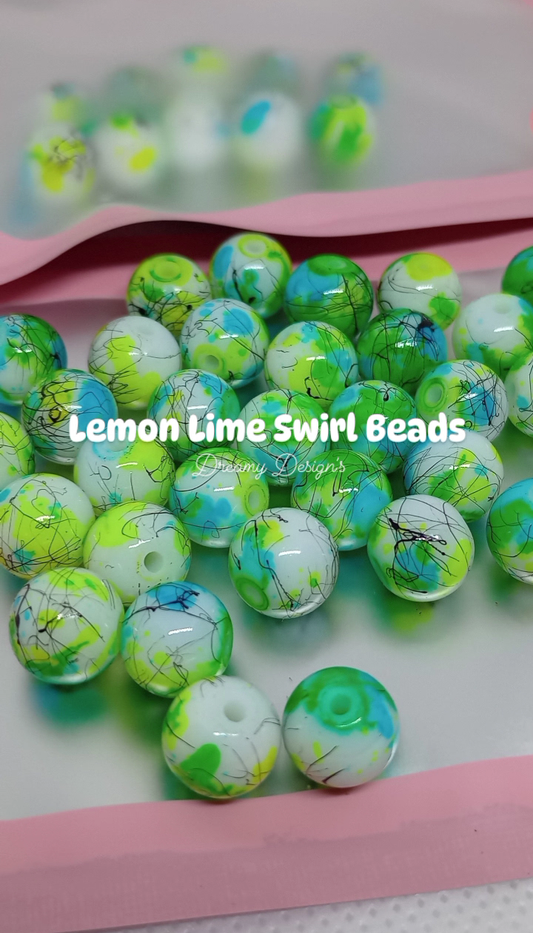 Lemon Lime Swirl Bead Bag