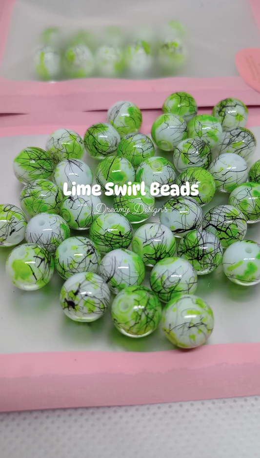 Lime Swirl Bead Bag
