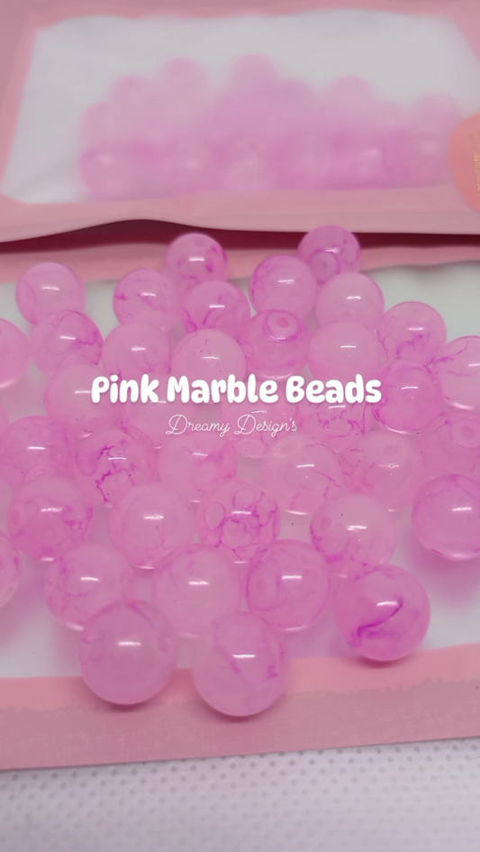 Pink Marble Bead Bag