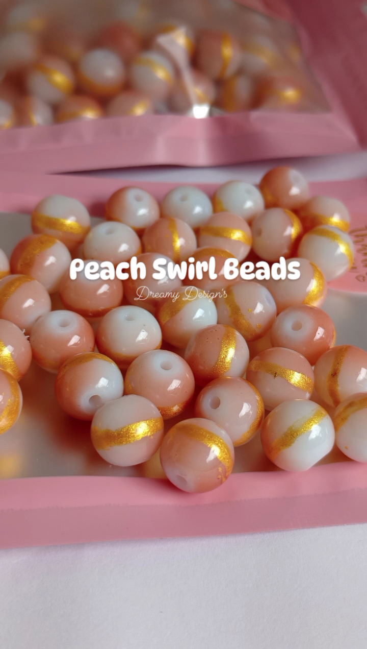 Peach Swirl Bead Bag