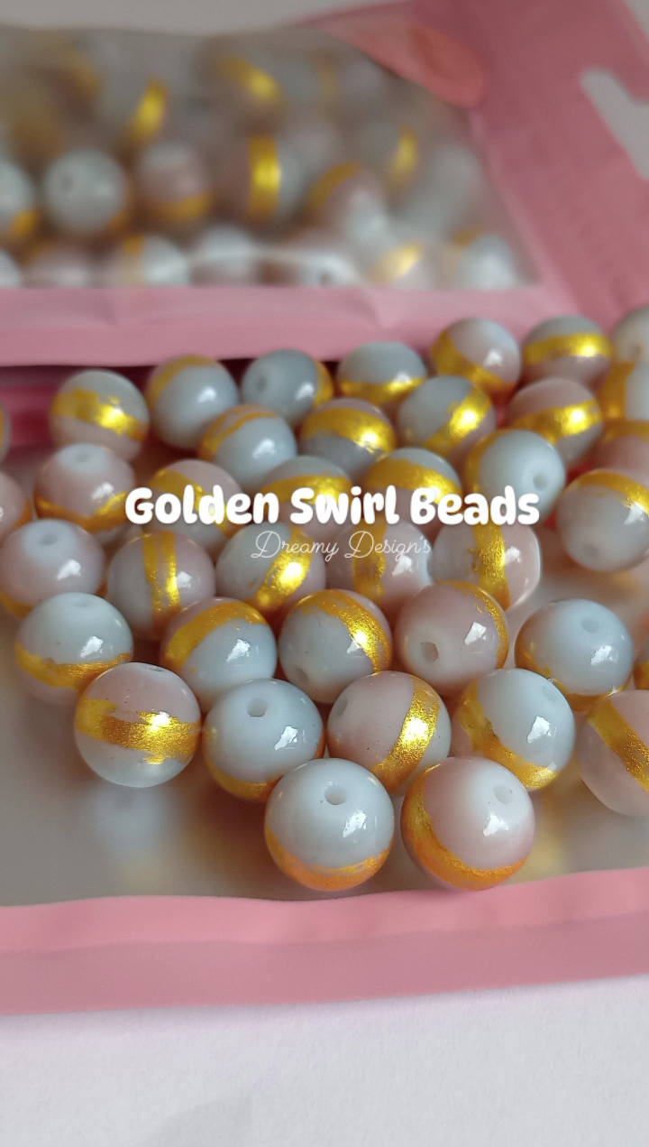 Golden Swirl Bead Bag