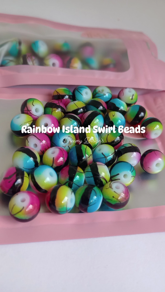 Rainbow Island Swirl Bead Bag