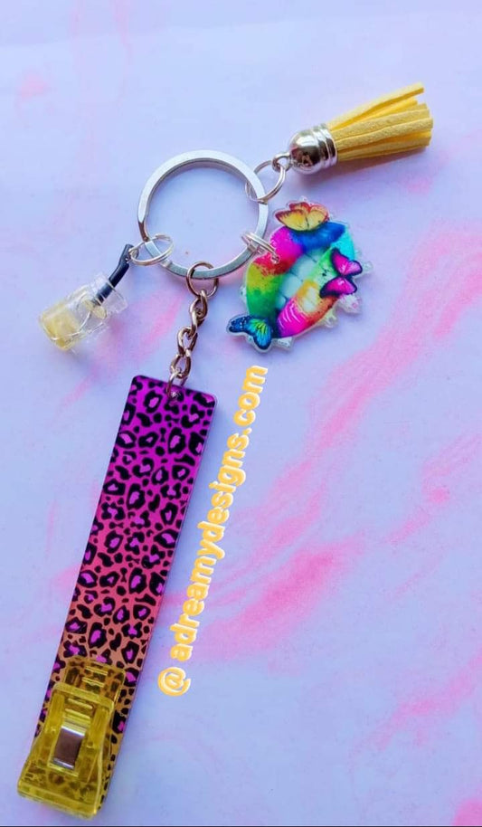 Rainbow Lips Key Chain