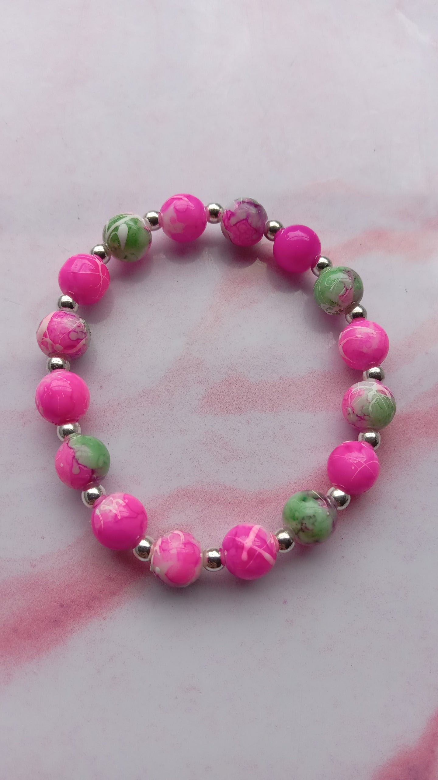 Pink Earth Beaded Bracelet