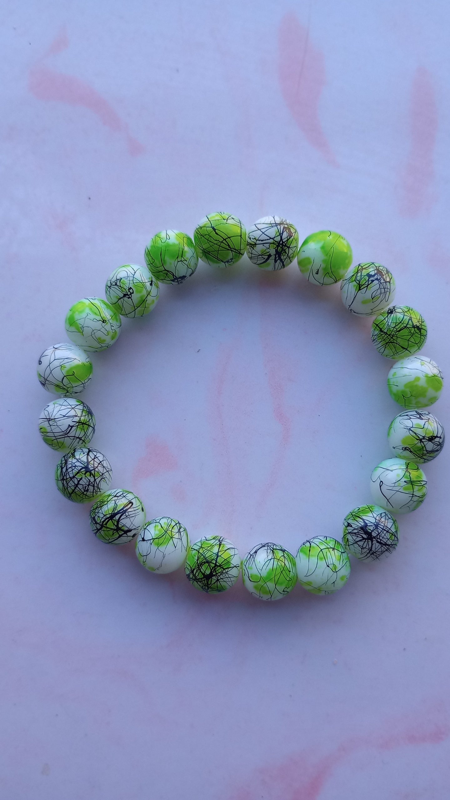 Lime Swirl Beaded Bracelet