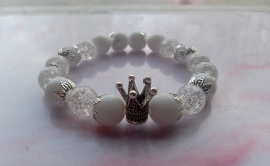 White Crowned King Men's Bracelet