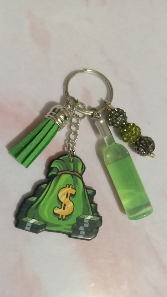 Green Money Bag Key Chain