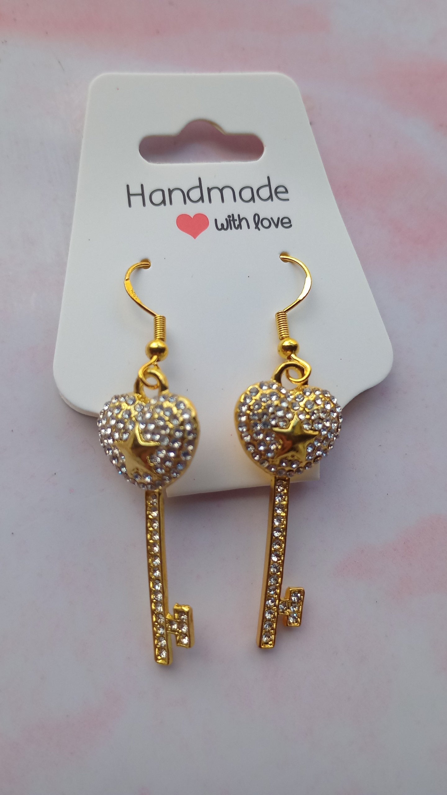 Gold Key Ear Rings