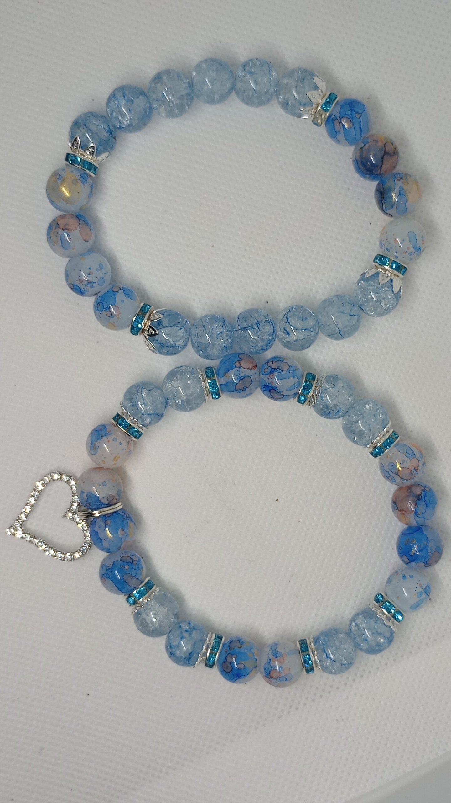 Blue Love Charm Bracelet Set