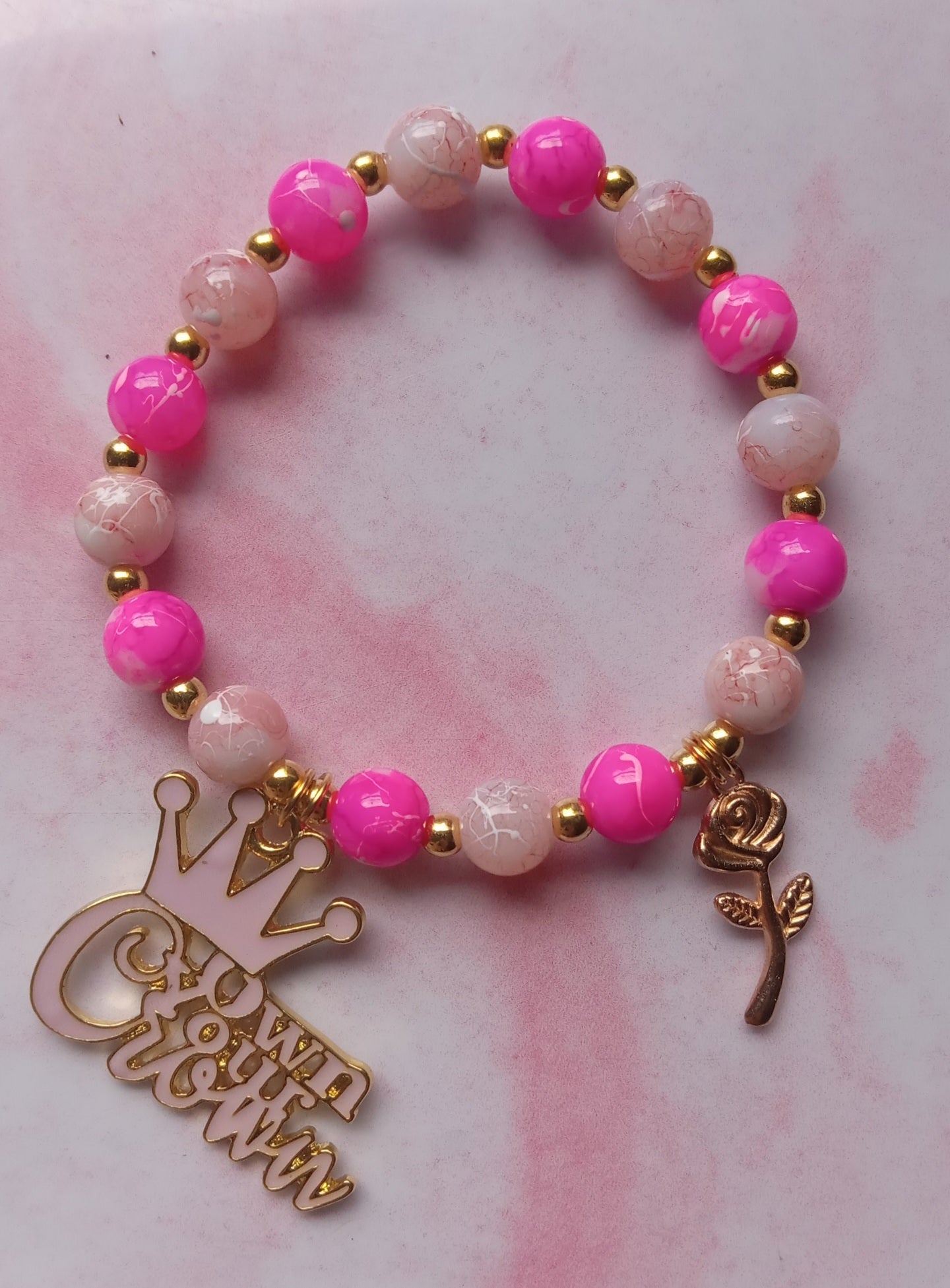 Own Your Crown Beaded Charm Bracelet