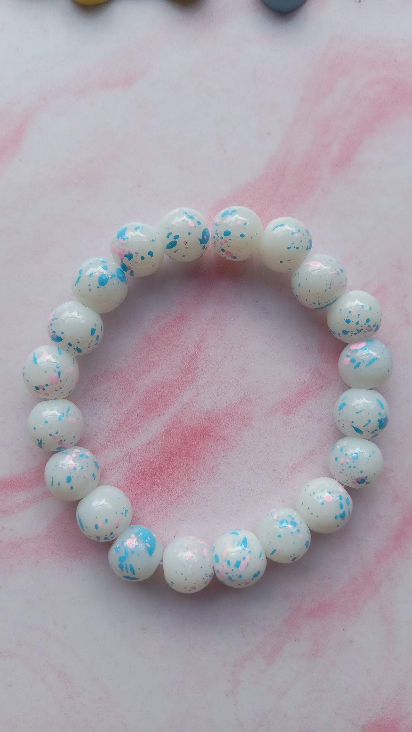 Cotton Candy Drip Beaded Bracelet