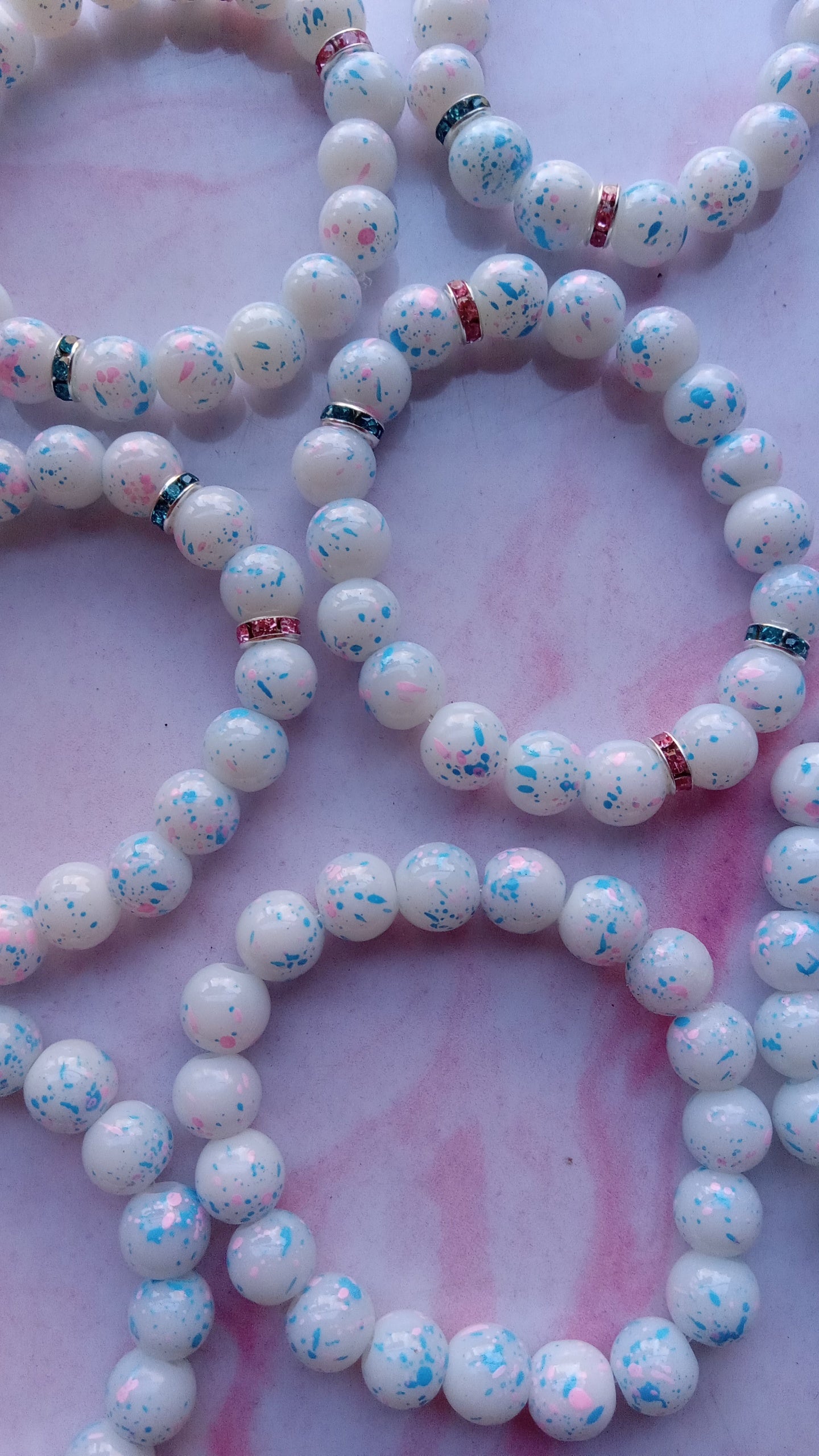 Cotton Candy Drip Beaded Bracelet