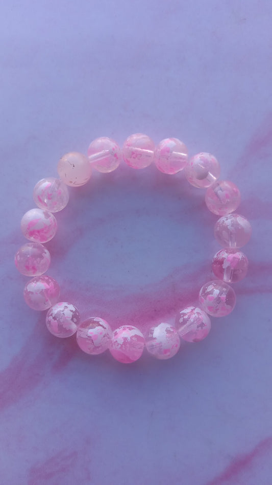 Pink Winter Beaded Bracelet