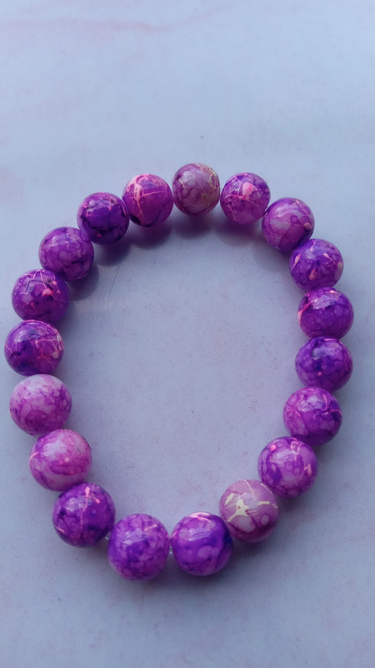 Purple Drip Beaded Bracelet