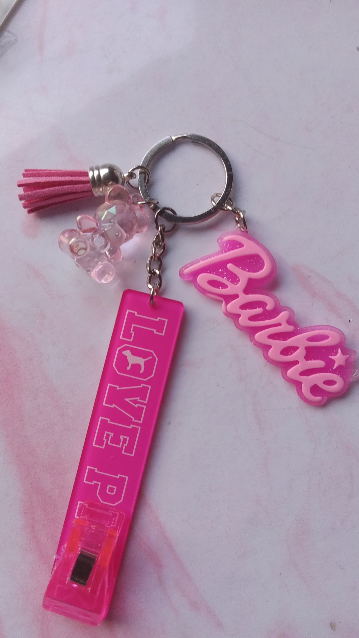 Pink Barbie Key Chain