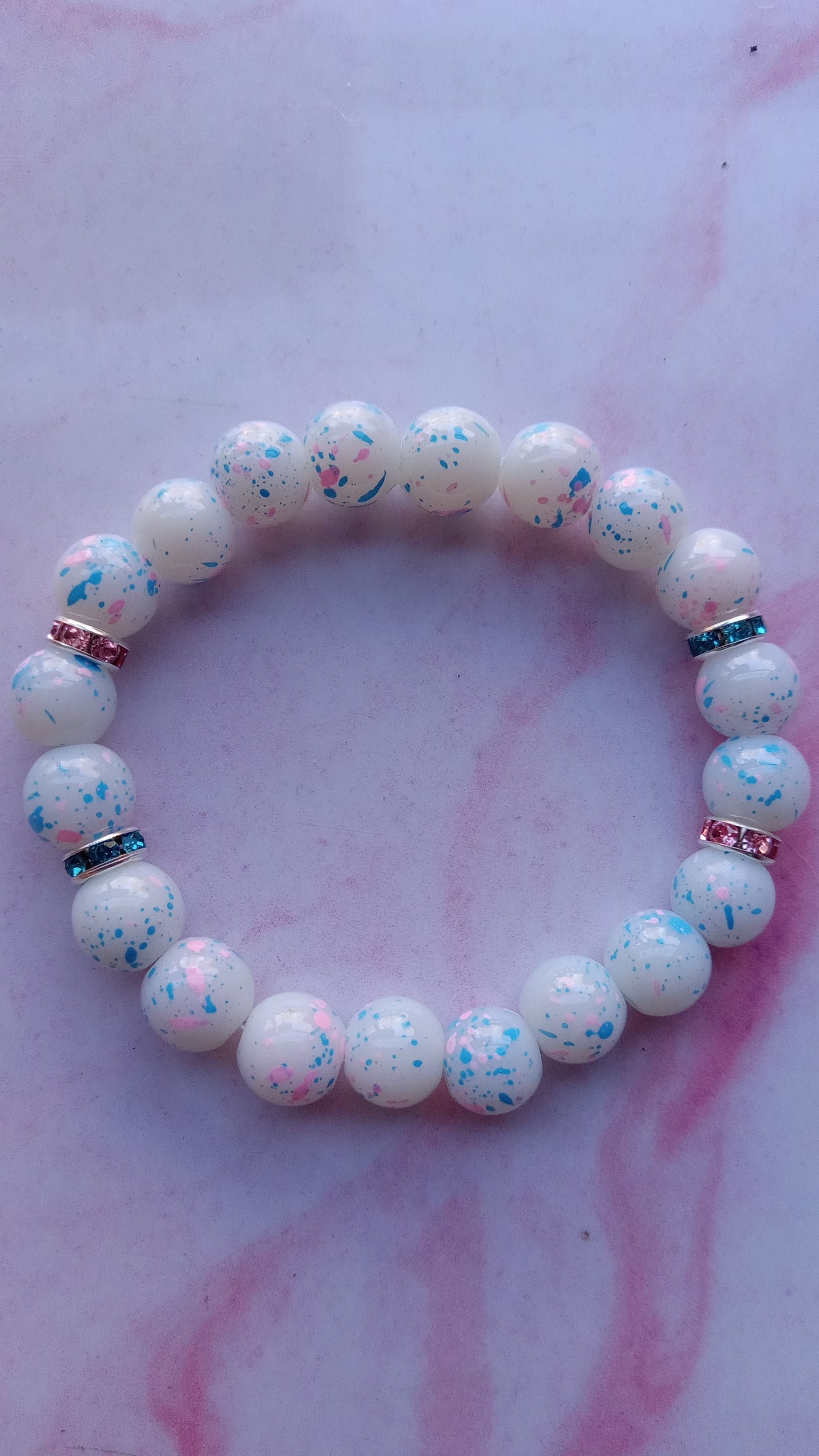 Cotton Candy Drip Beaded Bracelet