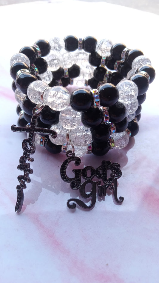 God's Girl Charm Bracelet Stack