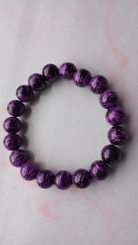 Purple Swirl Beaded Bracelet