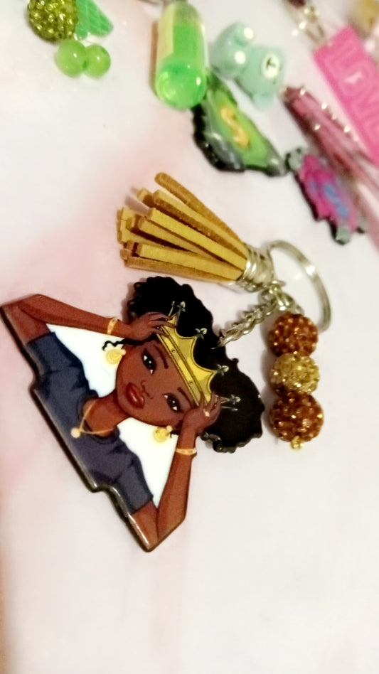 Brown Queen Key Chain