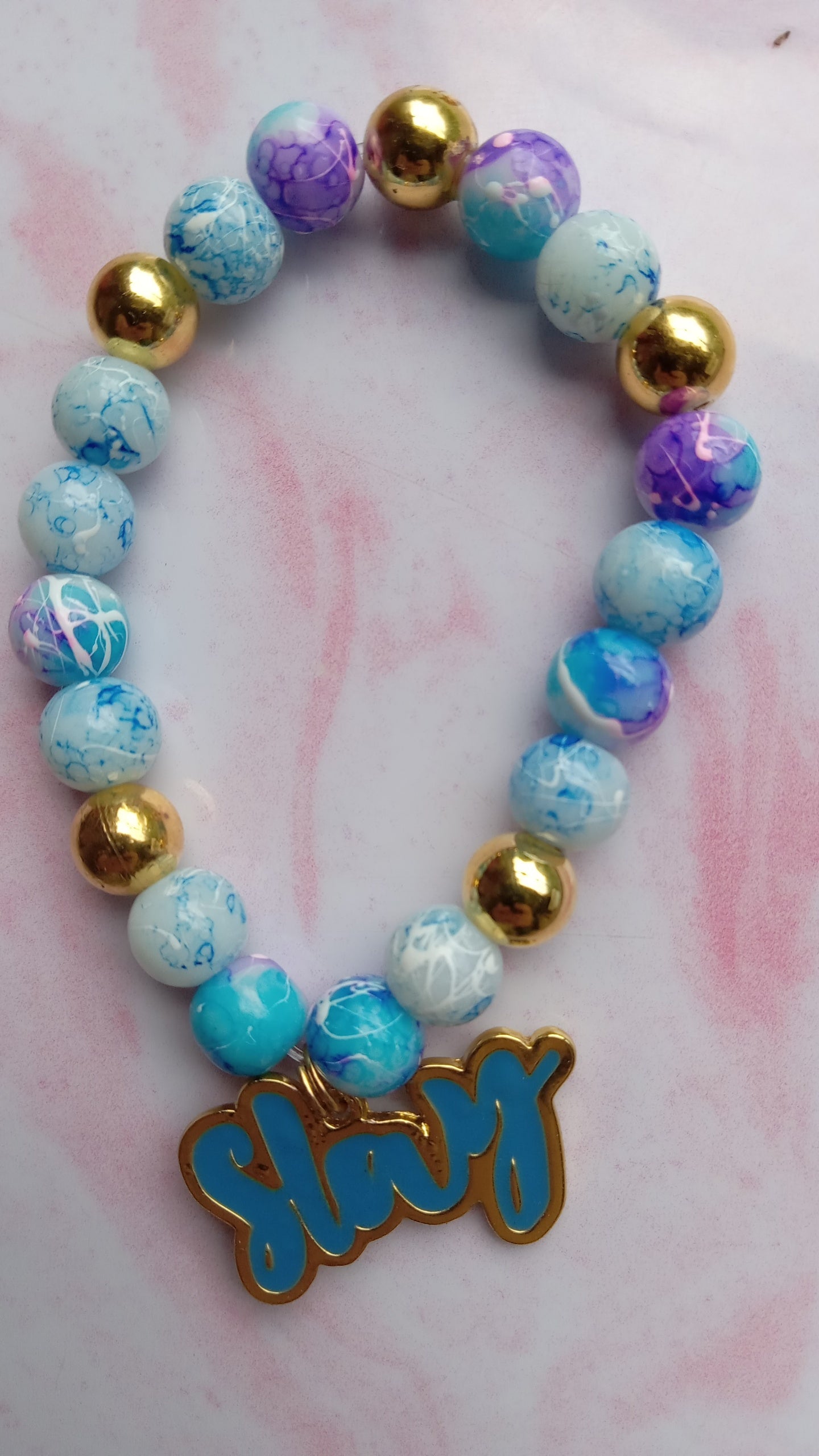 Slay Beaded Charm Bracelet