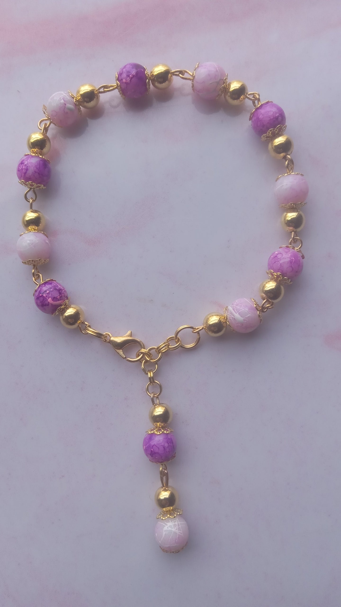 Purple Linked Charm Bracelet