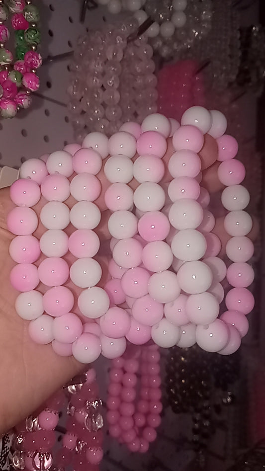 Pink Bubble Gum Beaded Bracelet