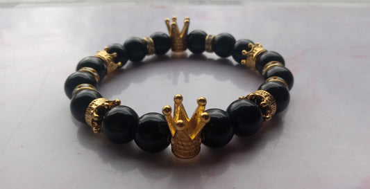 Black & Gold King Men's Bracelet