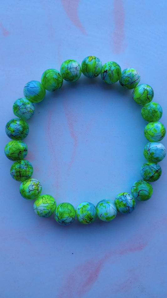 Lemon Lime Swirl Beaded Bracelet