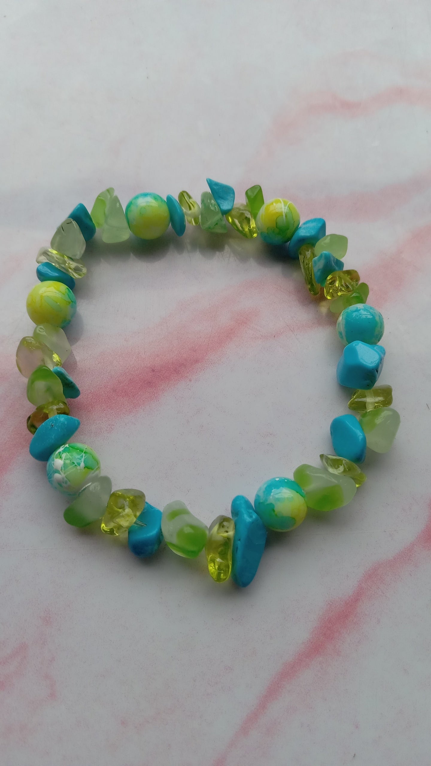 Green Aventurine/ Blue Sodalite Crystal Stone Bracelet