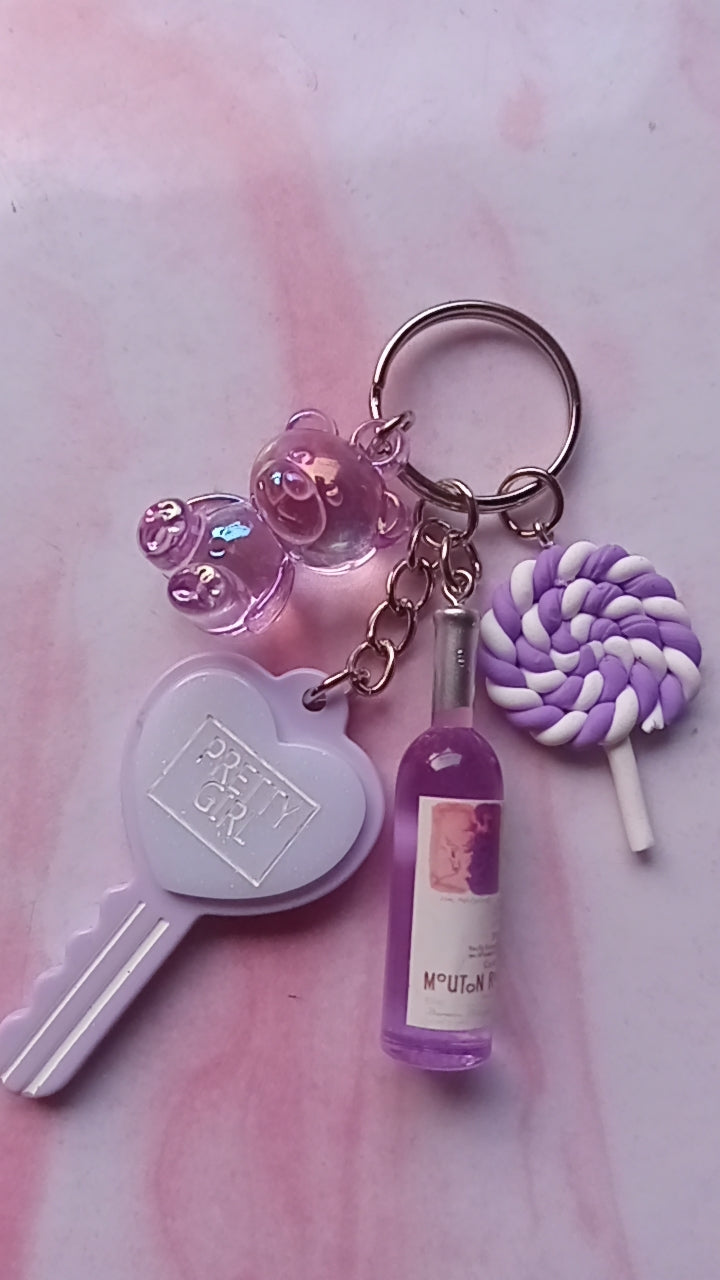 Purple Pretty Girl Key Chain