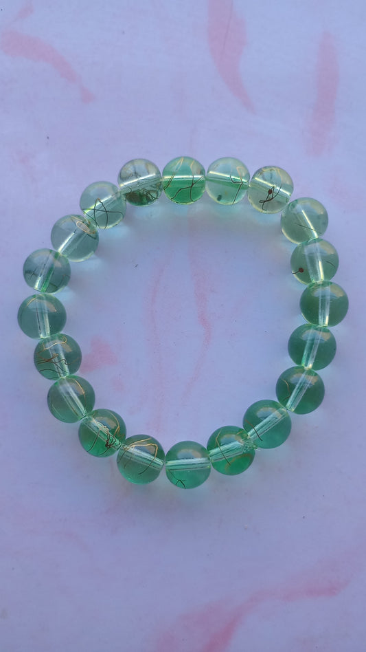 Clear Lime Beaded Bracelet