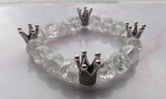 Crystal Silver King Men's Bracelet