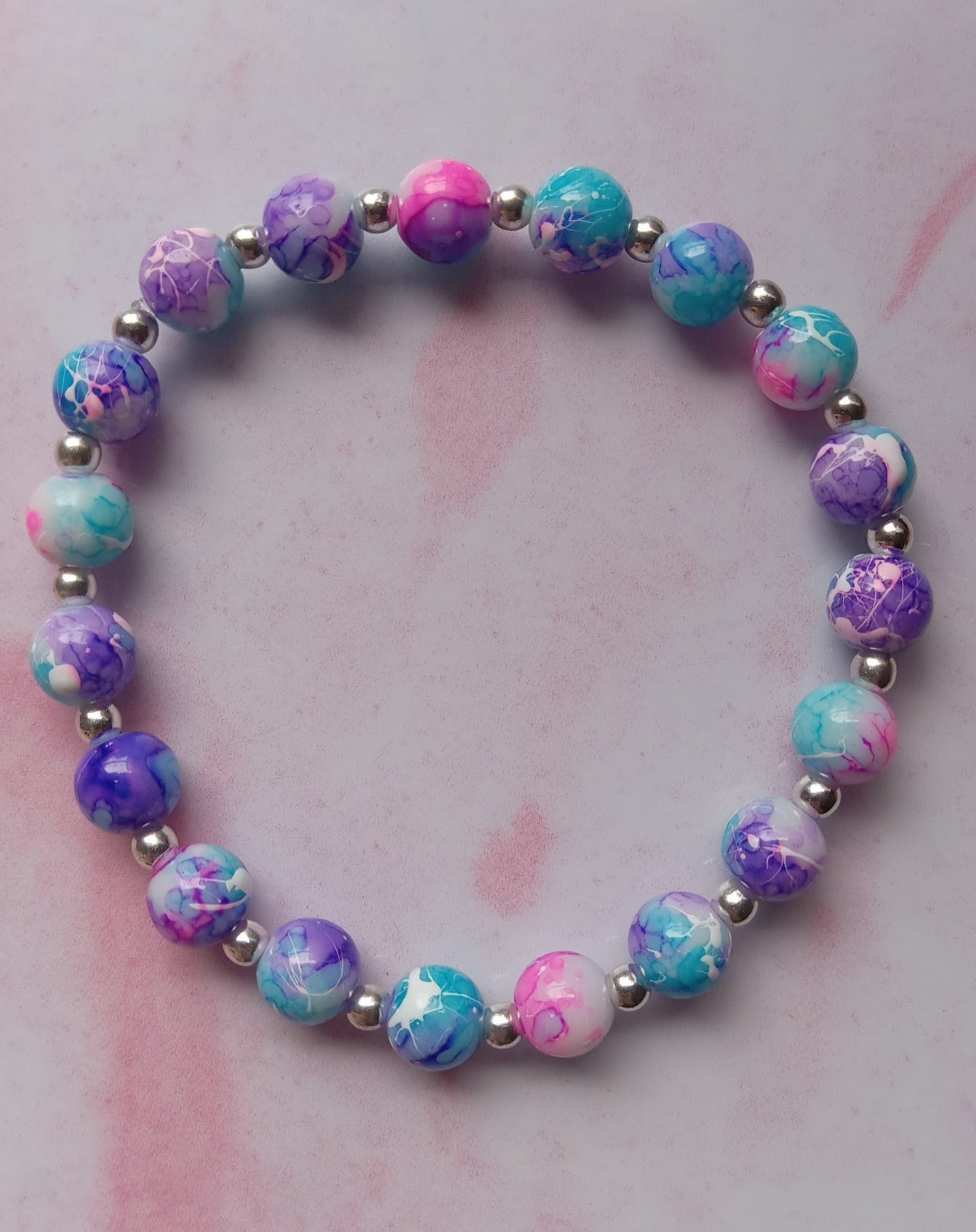 Purple Galaxy Beaded Bracelet