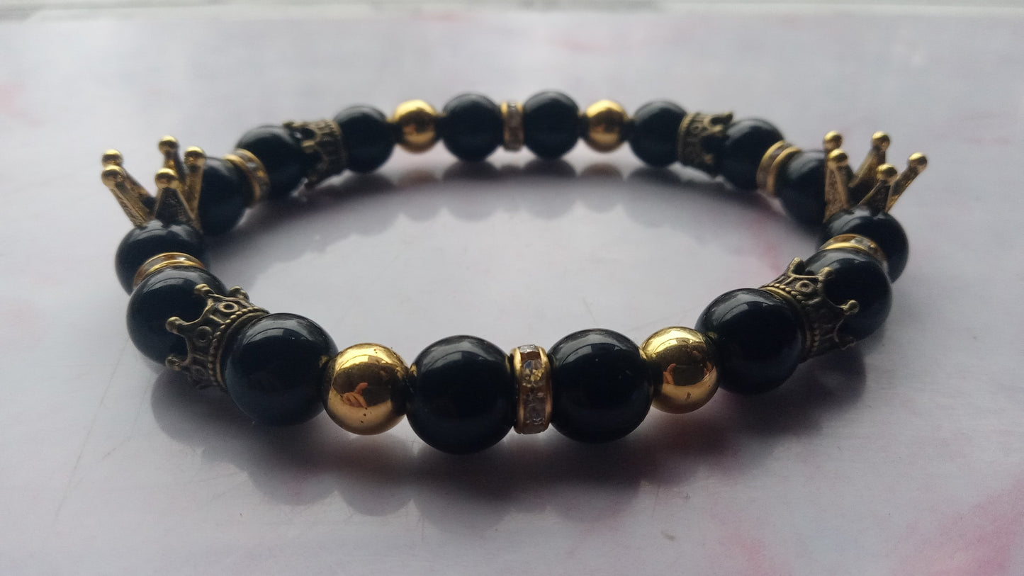 Black & Gold King Men's Bracelet