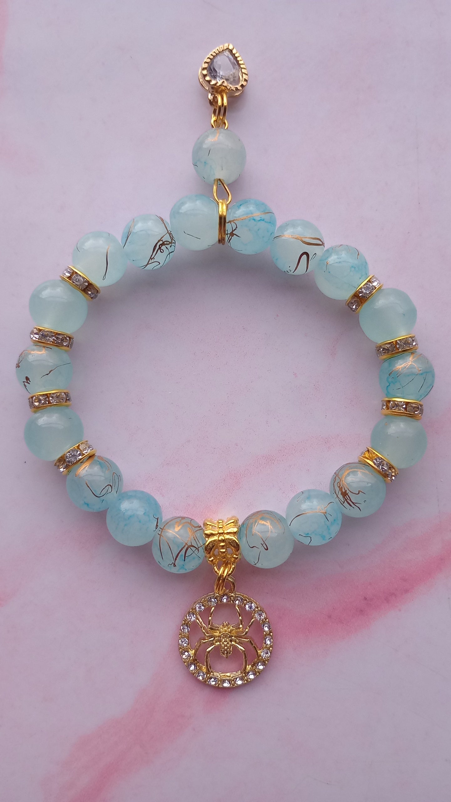 Blue Spider Charm Bracelet